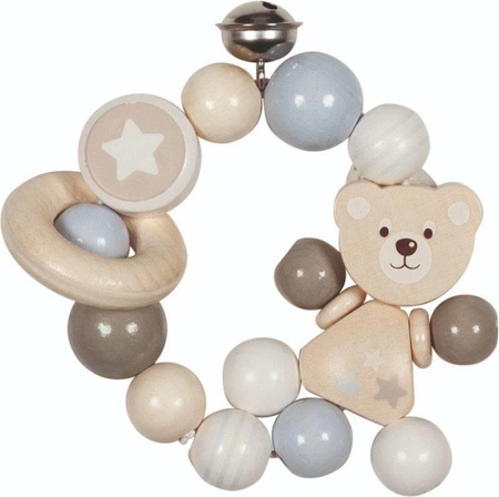 Grzechotka z dzwoneczkiem Misiu 65204-Goki Baby, drewniane zabawki dla niemowlaków