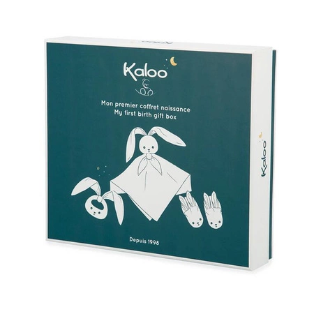 Kaloo Zestaw prezentowy 3 w 1 Królik (komforter + gryzak + buciki) kremowy kolekcja Lapinoo