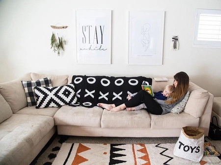 Lorena Canals Dywan bawełniany Azteca Natural Terracota 120 x 160 cm