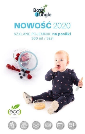 B-Szklane pojemniki 3 szt 280ml White-Grey- Pink