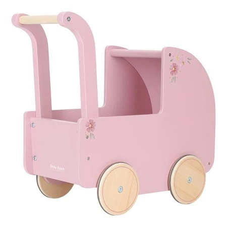 Little Dutch Drewniany wózek dla lalek z pościelą FSC LD7096