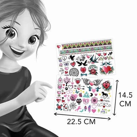 Tatuaże kolorowe dla dziewczynki 75 sztuk TA003