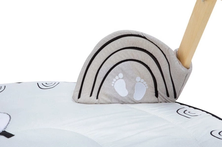 Gimnastyka/mata edukacyjna z drewnianym stojakiem - Décor czarno-biała