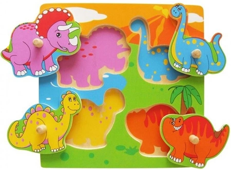 Drewniane Puzzle Dinozaury Układanka Niespodzianka Viga Toys