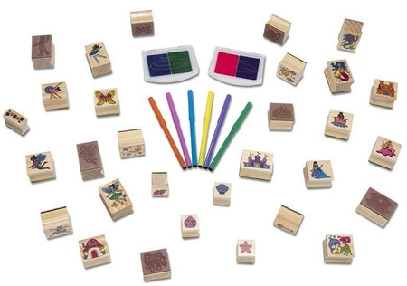 Zestaw drewnianych pieczątek Wróżki 41900-Melissa & Doug, pieczątki dla dzieci
