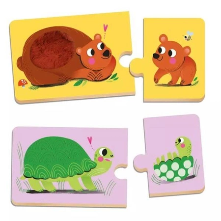 Auzou Puzzle sensoryczne Zwierzątka z rodzicami 36882