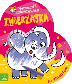 Pierwsza kolorowanka ze słonikiem. Pierwsza Kolorowanka. Zwierzątka