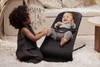 BABYBJORN - leżaczek BALANCE SOFT COTTON - Czarny / Ciemny Szary