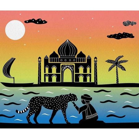 Zestaw kreatywny Malowanie z szablonami akwarele Zachody słońca I love creativity 8+, Janod