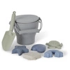 Filibabba Silikonowy zestaw wiaderko i zabawki do piasku Blue