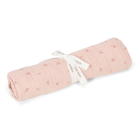 Little Dutch Otulacz muślinowy 120x120 cm Blueberry Leaves