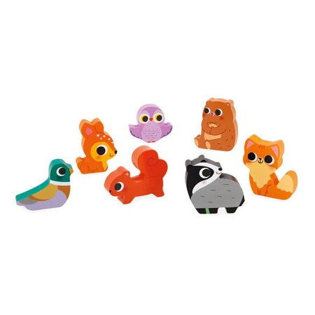 Puzzle drewniane 3D Las 7 el.,18 m+, Janod