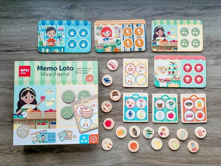 Drewniana gra Apli Kids - Memo Lotto Zakupy