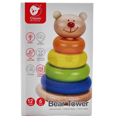 CLASSIC WORLD Piramidka Balansująca Miś dla Dzieci Układanka Stacker