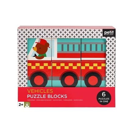 Petit Collage Puzzle Klocki Pojazdy