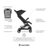 Easywalker Miley² Kompaktowy wózek spacerowy z torbą transportową Shadow Black