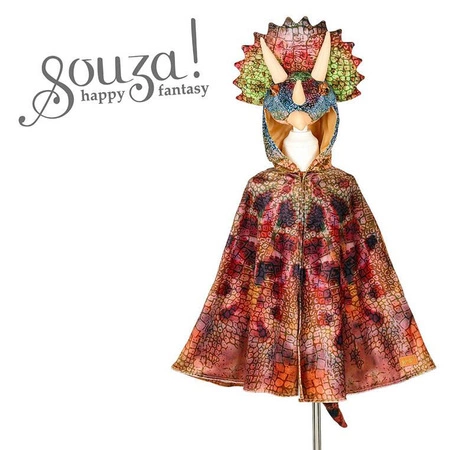 Souza! Kostium peleryna z kapturem - maską dinozaur Triceratops 4-7 lat