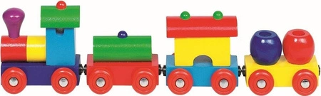 Ciuchcia towarowa, pociąg drewniany z wagonikami, 55974 - Goki, zabawki dla chłopców