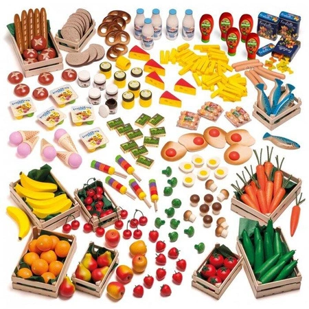 Drewniane produkty spożywcze do zabawy w sklep Shop Assortment 28024 Erzi