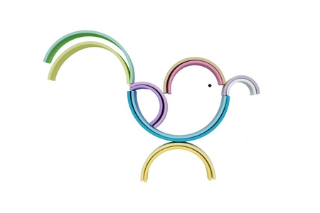 DENA Duża Silikonowa Tęcza Pastel - 12 elementów