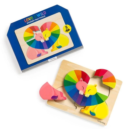 Mudpuppy Pierwsze puzzle drewniane 3D Zakochane lwy 8 elementów 1+