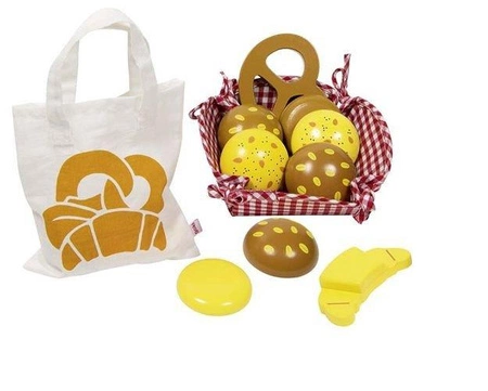 Zestaw z bawełnianą torbą i koszem "Pieczywo", 51704-goki, zabawy w kuchnie dla dzieci