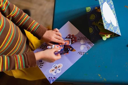 Zestaw kreatywny Przestrzenne kartki pop-up 3D Zwierzęta 6+, Janod