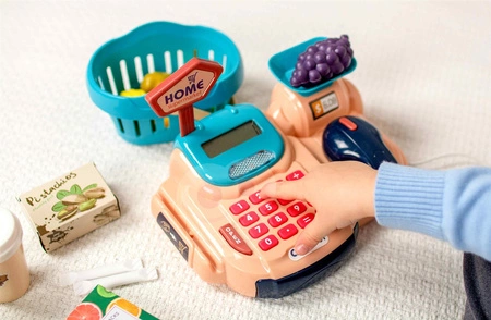 WOOPIE Kasa Sklepowa Koszyk na Zakupy Światło Dźwięk + 24 akc