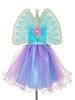 Souza! Kostium sukienka i skrzydła w pawie pióra wróżka Tamara 8-10 lat