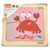 VIGA Poręczne Drewniane Puzzle Krab