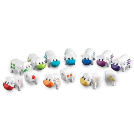 Figurki do Nauki Liczenia i Poznawania Kolorów, Krówki, Zestaw 10 szt. - Snap & Learn