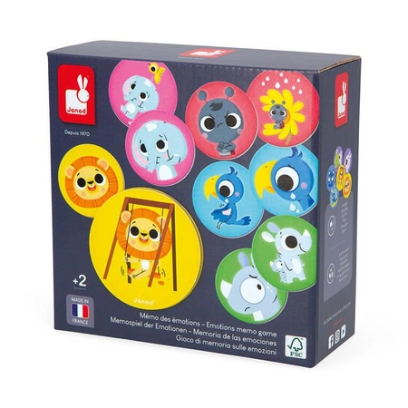 Gra memory Emocje 24 elementy 2+, Janod