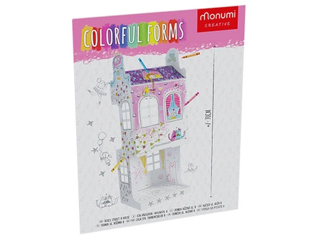 Kolorowanka 3D do składania L Domek ul. Różana 4l+ MONUMI
