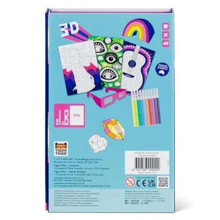 Tiger Tribe Zestaw Kolorowanek 3D – Tęczowe Sny