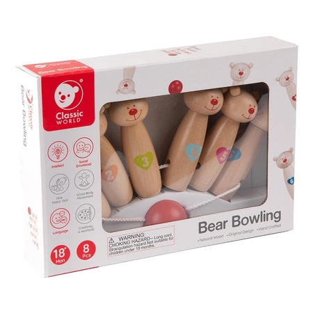 CLASSIC WORLD Drewniane Kręgle Misie