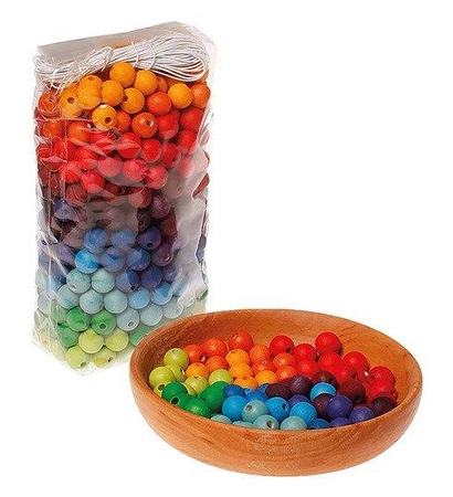 Koraliki o średnicy 12 mm, 480 szt., kolorowe, 3+, Grimm's