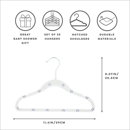 3 Sprouts Wieszaki Welurowe dla Dzieci Blueberry Cream 15 szt.