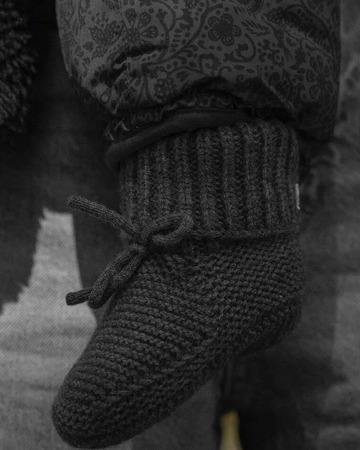 Lodger Buciki niechodki z wełny merino 100% grafitowe Pigeon 6-12 m