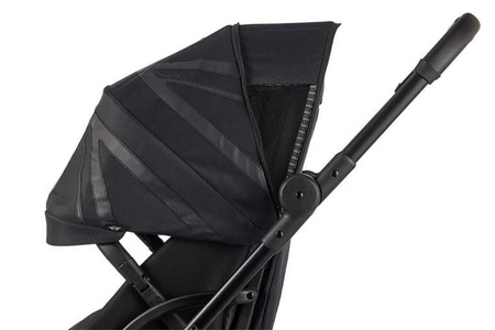 MINI by Easywalker Buggy TURN Kompaktowy wózek spacerowy z obrotowym siedziskiem 360° Oxford Black (z osłoną przeciwdeszczową w zestawie)