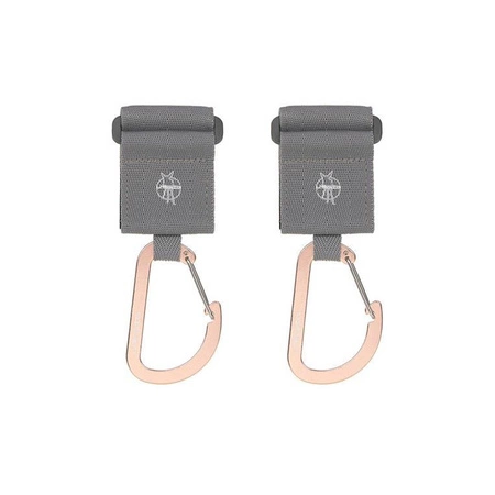 Lassig Casual Label Uniwersalne zaczepy do wózka z karabińczykami 2 szt. grey