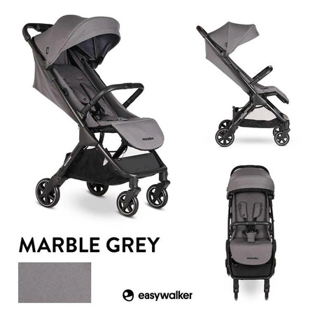 Easywalker Jackey Kompaktowy, samoskładający się wózek spacerowy z torbą transportową Marble Grey