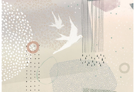 RAINBOW DOTS - Birds / Tapeta Montessori W Geometryczne Wzory Malumi