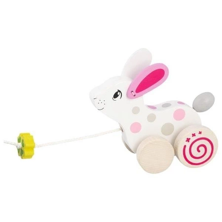 Zabawka do ciągnięcia Biały króliczek 54897-Goki, zabawy ruchowe