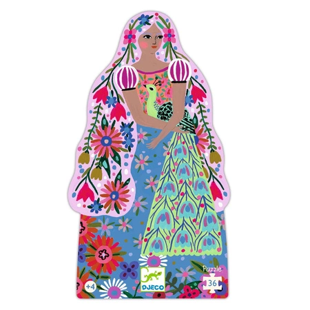 Puzzle tekturowe KSIĘŻNICZKA I PAW 36 el. DJ07300