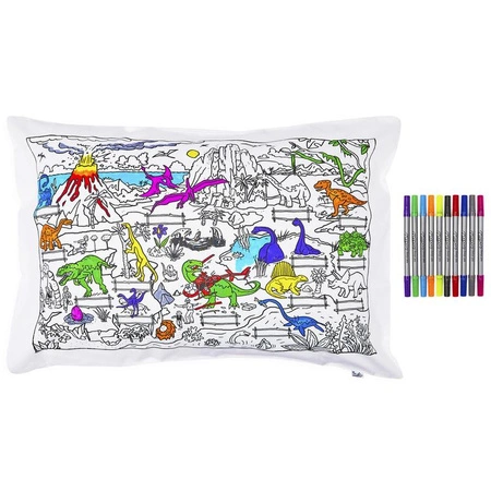Poszewka na poduszkę do malowania, dinozaury, eatsleepdoodle