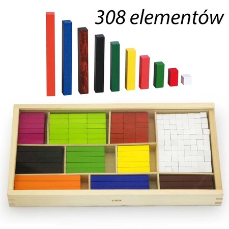Drewniane Patyczki Edukacyjne Matematyczne do Nauki Liczenia Viga Toys Montessori