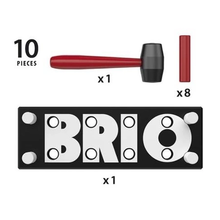 BRIO Drewniane Klocki z Młotkiem Czarne