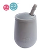 EZPZ Silikonowy kubeczek ze słomką Mini Cup + Straw Training System 120 ml + 2 słomki GRATIS szary
