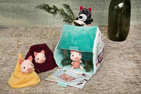 LILLIPUTIENS Zestaw 3 domków dla świnek i wilka 18 m+