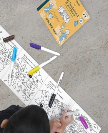 HeyDoodle Książeczka Silikonowa do Kolorowania - Old MacDonald